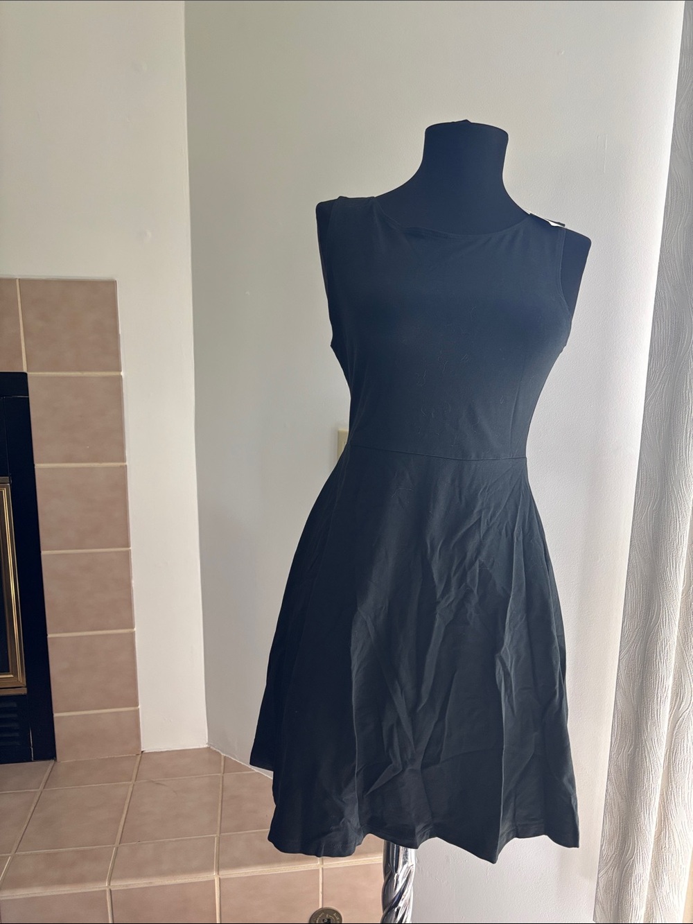 PINK Victoria's Secret Black Sleeveless Fit-and-Flare Mini Dress